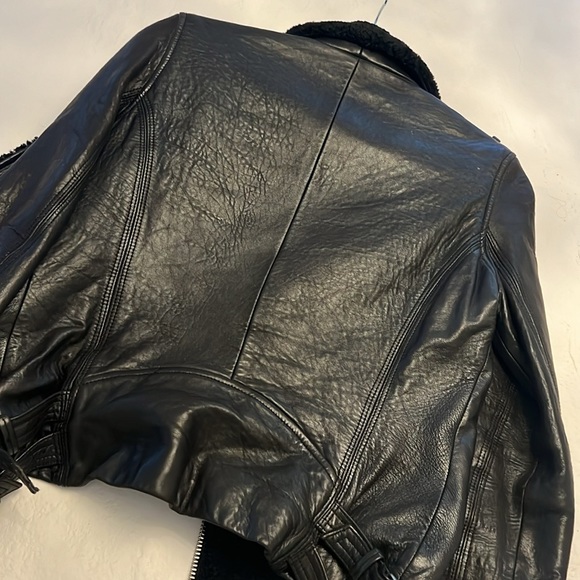 Iro sherling collar leather Moro jacket size FR40 - Picture 6 of 6